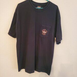 Harley Davidson black men's T shirt from Austin, TX, size XL, 100% cotton.